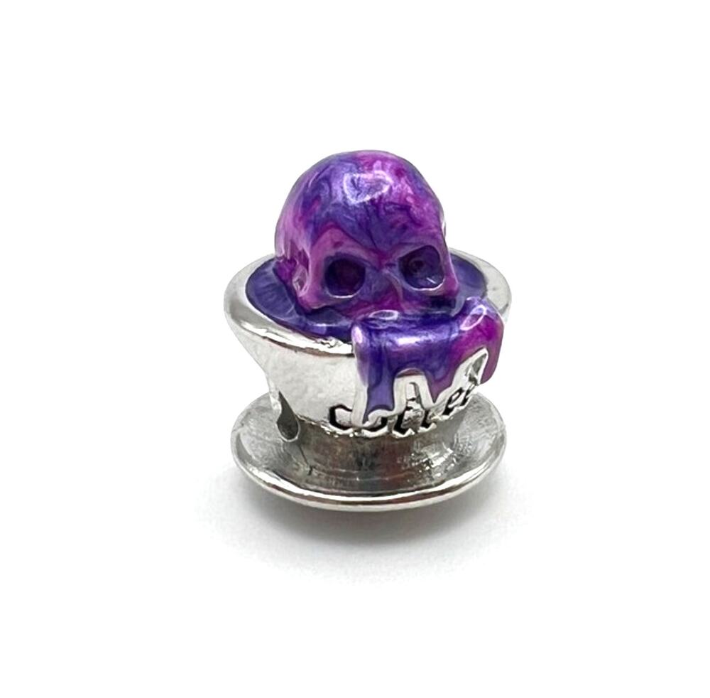 NEW Halloween Purple Coffee Skull Charm for European Bracelet